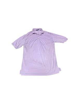 Turtleson Men Pink Purple Striped Golf  Polo Shirt Size Small